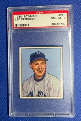 1950 Bowman #220 Leo Durocher PSA 8 NY Giants - Image 1 of 3