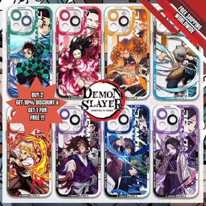 Cover Custodia Demon Slayer Iphone case 16,15,14,13,12,11 Plus Pro Promax - Afbeelding 1 van 15