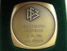 DFB Original Spieler Medaille Deutschland - Dänemark 15.07.2001 U21 Frauen