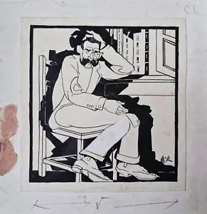 Enrique Requena Escalada - Tinta original para Caras y Caretas - Bild 1 von 1