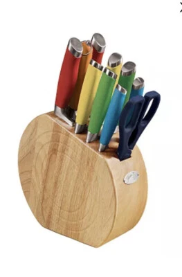 Fiestaware Fiesta Multicolor 11 piezas. Juego de cubiertos cuchillo bloque arco iris roble retro Foto 1 de 4