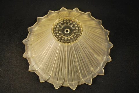 11" WIDE ART DECO FROSTED GLASS CEILING LIGHT COVER / One Hole Cover