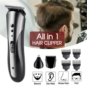 Mens Hair Clippers Beard Trimmer Electric Shaver Nose Haircut Grooming Kit Set - Picture 1 of 12