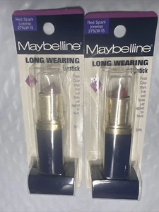 Lot of 2 Maybelline Long lasting Lipstick Red Spark Creme 275LW-15 Long Expired - Picture 1 of 2