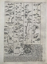 1720 Carlisle - Jedburgh - Kelso - Berwick Antique Road Map by Emanuel Bowen