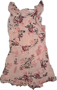 BCBGirls Floral Sleeveless Romper Size 14 NWT Pink Challis - Picture 1 of 1