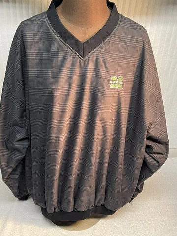 Vantage Marshall University Thundering Herd Gray Pullover Golf Shirt L Cover