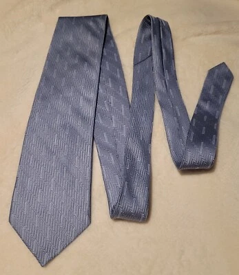 Jones New York 领带男式几何 100% 真丝银色天空浅蓝色纹理  — 第 1/4 张图片