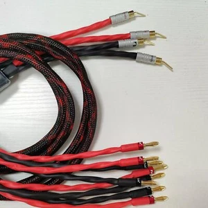 HiFi Audio speaker cables with banana pin plug bi-wire speaker cable Wire Pair - Picture 1 of 8