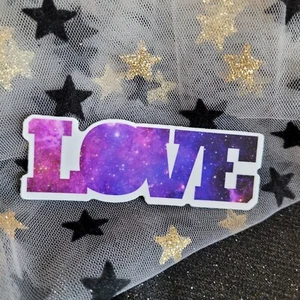 STKR055 GALAXY LOVE Shaped Star Sticker | Vinyl Stickers | Stars Sky Celestial - Picture 1 of 5