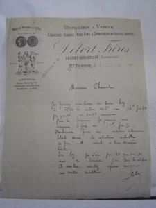 Lettre facture distillerie a vapeur Delort St Flour liqueur vin alcool an 1914 - Picture 1 of 1