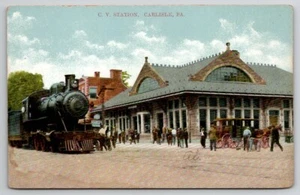 Carlisle PA Locomotive At Cumberland Valley Station Pennsylvania Postcard H39 - Picture 1 of 2