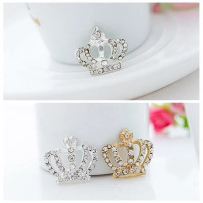 10pcs Fashion Metal Silver Rhinestone Crown Flatback For Wedding DIY Crafts Kits - Image 1 of 4