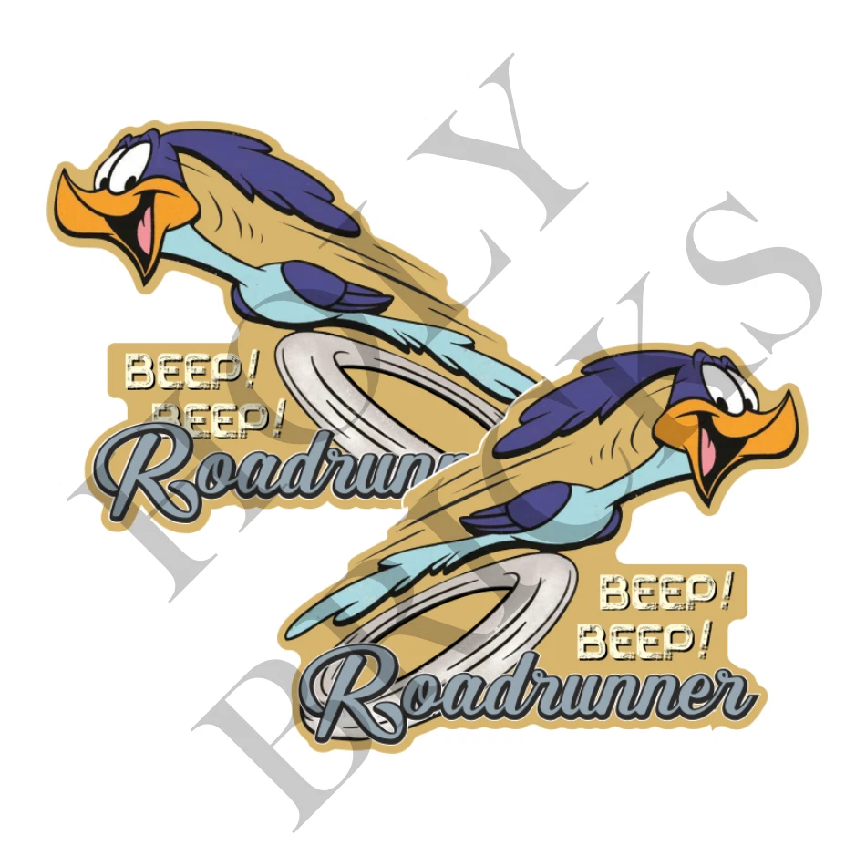Aufkleber-Set 'Road Runner' 6 Stück - Je Ca. 6,5cm & 3cm Breit, Für Auto, Tank, Scheibe - Oldschool Hot Rod Style