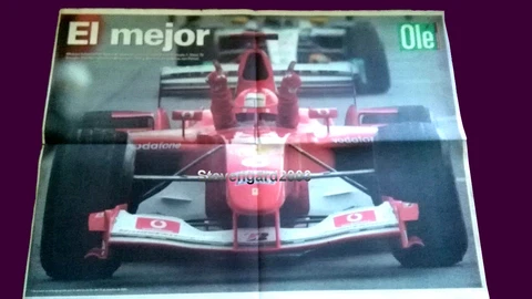 F1 MICHAEL SCHUMACHER - Rare Ole Double Poster 66 x 56cm ARGENTINA Cover
