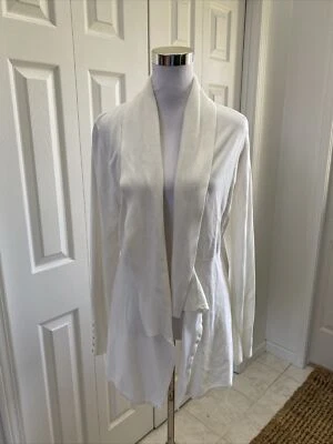 White House Black Market White Cardigan Open Front L Mint! - Image 1 of 4