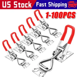 2 PCS Steel Toggle Latch Catch Adjustable Lock Clamp Anti-rust Clip For Box Case - Picture 1 of 10
