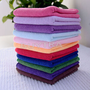 10xMulti-Color Soothing Cotton Face Soft Towels Cleaning Wash Cloth Hand To Ha