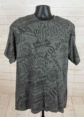 Camisa Jim Beam Bourbon Para Hombre Adulto Grande Gris Manga Corta Usada ST111 Foto 1 de 4