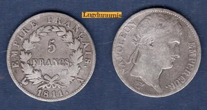 5 Francs Revers Empire 1811 A Paris TB Napoléon Ier - Ier Empire, 1804–1814 - Picture 1 of 1