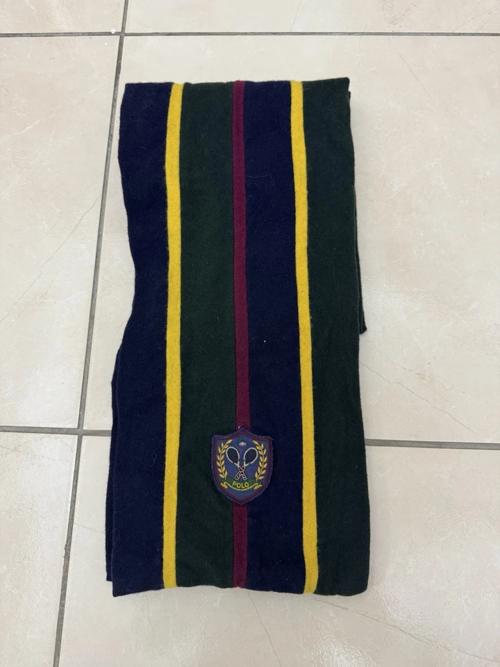 Écharpe Ralph Lauren authentique vert et bleu en très bon état - Photo 1/4