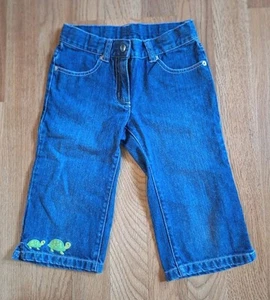 Gymboree Girls Embroidered Turtles Boyfriend Blue 100% Cotton Denim Jeans Sz 5 - Picture 1 of 10