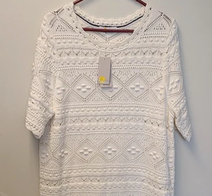 NWT Boden Claudia Womens Ivory Textured Knit Short Sleeve Dress Size US 16-18L - Picture 1 of 10