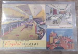 Reading Pennsylvania Postal Cristal Restaurante Comedor Principal Interior 1946 - Imagen 1 de 2