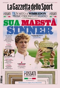 SPORT JOURNAL 14/7/2025 JANNIK SINNER VS ALCARAZ 3-1 WIMBLEDON - Picture 1 of 1