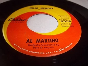 AL MARTINO-HELLO MEMORY/THINK I'LL GO SOMEWHERE & CRY MYSELF CAPITOL 5598 VG+ 45 - Picture 1 of 1