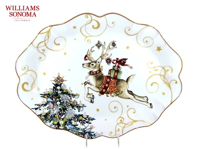 Williams-Sonoma Twas the Night Before Christmas 19" Reindeer Platter Oval New - Image 1 of 3