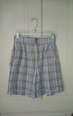 Pantalones Cortos Hunt Club Petite Talla 12P Tiro Alto Cintura Elástica Plisada Frontal Mezcla de Lino Foto 1 de 4