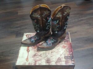 Old Gringo Ladies Bonnie 13" Choc/Brass Western Boots Never Worn Size 7.5 L649-1