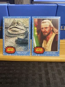 🛑👀 Topps Star Wars Living Set 2-card #247-248 JABBA THE HUTT & QUI-GON JINN 🔥 - Picture 1 of 3