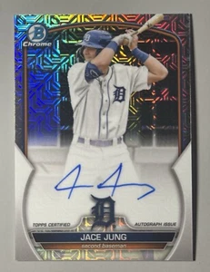 Jace Jung Auto 2023 Bowman Chrome Mojo Réfracteur Rookie sur carte #BMA-JJ Tigers - Photo 1 sur 3