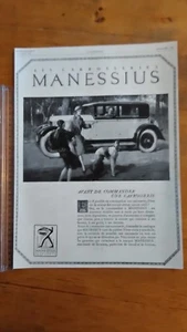 PUBLICITE ANCIENNE - PUB ADVERT 1928 Carosserie Manessius dos divers - Imagen 1 de 2