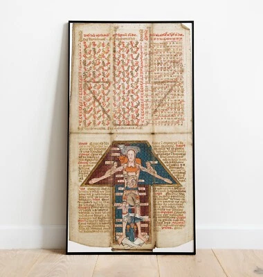 1417 The Zodiac Man 拉丁标志图在身体部分墙艺术海报 — 第 1/4 张图片