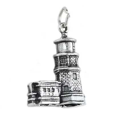 Split Rock Lighthouse Lake Superior Minnesota 3D 925 Sterling Silver Charm Bay - Image 1 of 4