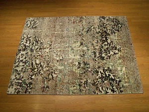 Alfombra de seda arte contemporáneo anudada a mano 6 x 8 3168 - Imagen 1 de 11