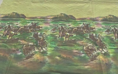 "Western Roundup" Millworth Converting Corporation Vintage Cotton Fabric - Image 1 of 4
