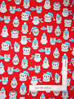 Christmas Owl Bird Holiday Red Cotton Fabric Robert Kaufman Polar Pals - Yard