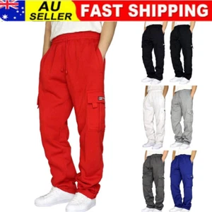 Men's Pants Cargo Sweatpants Pro-Club Trousers Tracksuit Bottoms Jogging - Picture 1 of 19