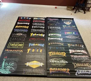 RARE Thrasher Magazine Skateboarding Double Sided Vinyl Promo Banner Poster 103" - Picture 1 of 5