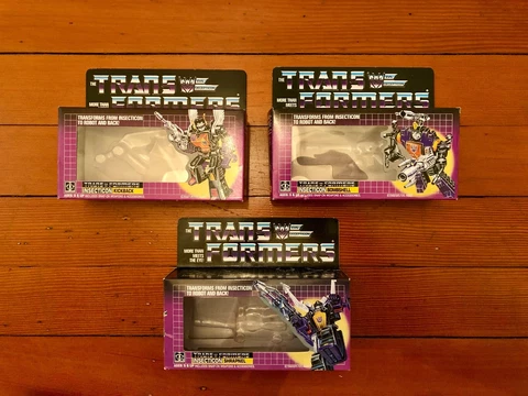 Transformers G1 Insecticon Decepticon Reissue Bombshell Shrapnel Kickback Boxes Cover