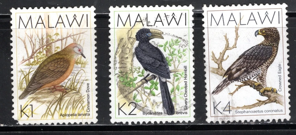 Malawi Stamp Scott #530, 531, 532, 1k, 2k, 4, Birds, MLH & Used, SCV$6.85 - Image 1 of 1