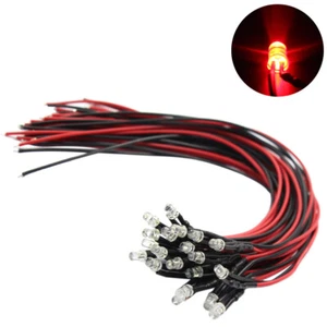 20pcs Pre-wired Resistor 26awg 20cm Wire Red 3mm LED Light Lamps 12V L123R - Picture 1 of 4