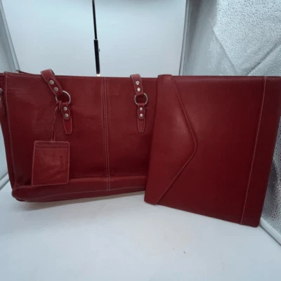 Maletín/soporte para portátil Buxton completo de cuero y portafolio. Juego de dos piezas Foto 1 de 4