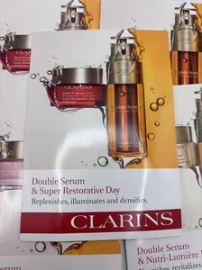 LOT OF 13 CLARINS PARIS DOUBLE SERUM 0.9ML/EA & SUPER RESTORATIVE DAY 2ML/EA - Picture 1 of 3