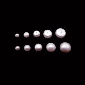 Purple Fresh Water Pearl Half Drilled Cabochon Button Beads 6mm 7mm 8mm 9mm 10mm - Picture 1 of 3