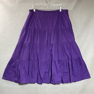 Westbound Skirt Womens PL Purple Tiered Midi Modest Boho Coastal Petite Large
